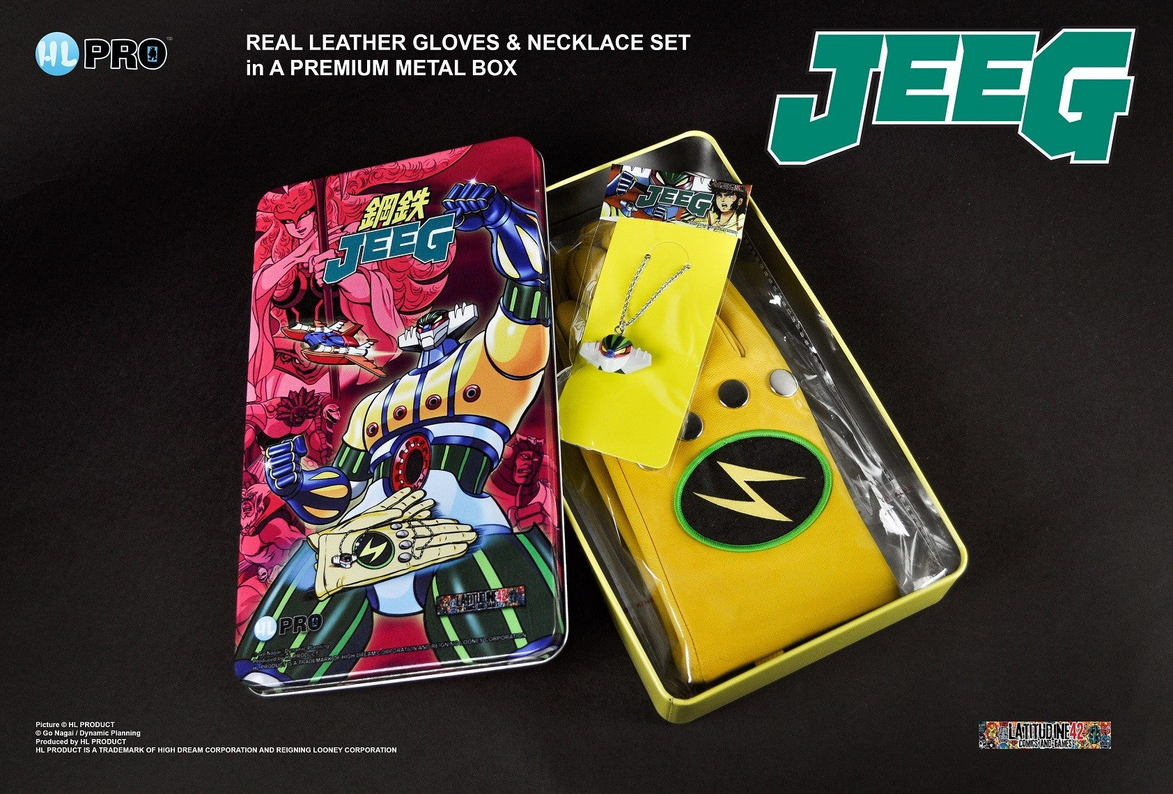 HL PRO KOTETSU JEEG ROBOT METAL BOX SET GUANTI/COLLANA GLOVES/NECKLACE L