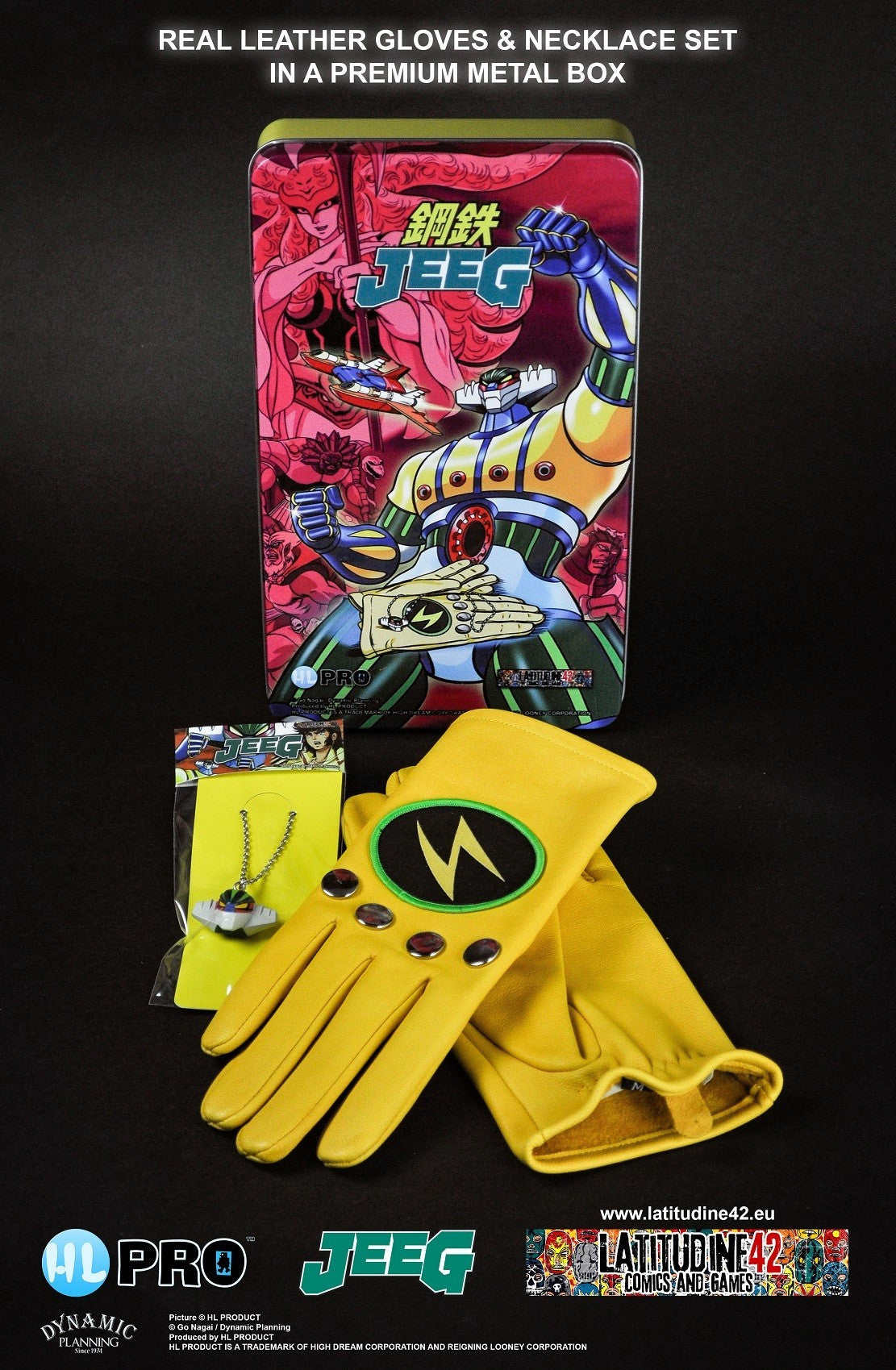 HL PRO KOTETSU JEEG ROBOT METAL BOX SET GUANTI/COLLANA GLOVES/NECKLACE M