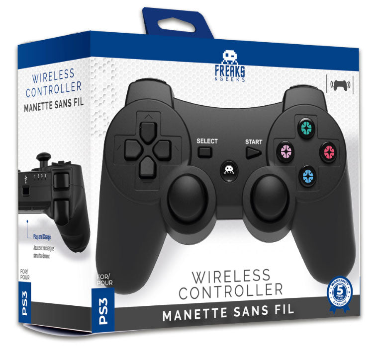 FREAKS PS3 Controller Wireless Nero V2 + Cavo di Ricarica 1m