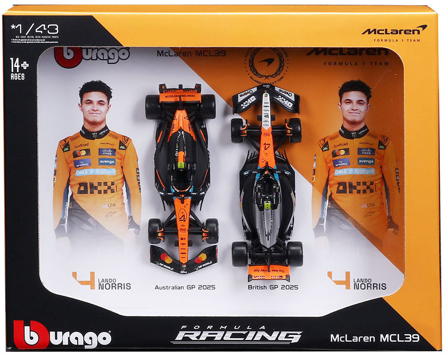 F1 2 Pack Mclaren MCL39 2025 Lando Norris #4 Scala 1:43