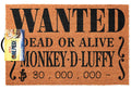 Zerbino One Piece Wanted Dead or Alive Monkey D.Luffy