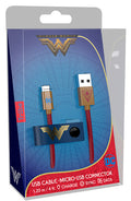 TRIBE Cavo di Ricarca da USB a Micro USB Wonder Woman 1.2m