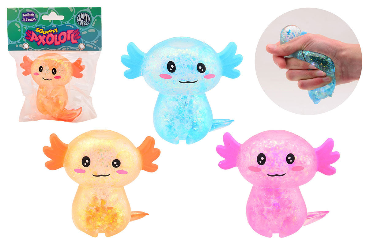 Squishy Axolotl Glitter 1pz Assortimento