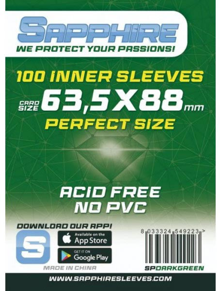 SAPPHIRE Bustine Protettive 63.5x88mm Perfect Green 100pz
