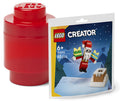Contenitore LEGO Brick 1 Rosso + Polybag Babbo Natale