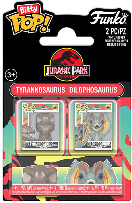 FUNKO BITTY POP 2 Pack Jurassic Park T.Rex & Dilophosaurus