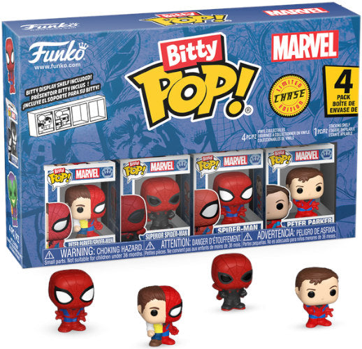 FUNKO BITTY POP 4 Pack Marvel Spider-Man Peter Parker Split