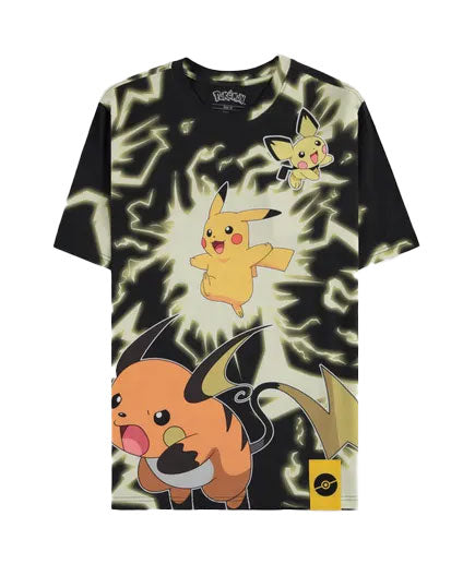 T-Shirt Pokemon Pikachu Evolution Lightning XL