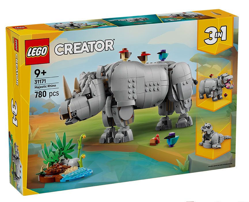 31171 Creator 3 in 1 Animali Maestoso Rinoceronte RARE