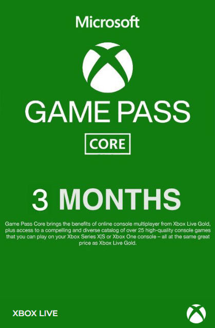 Microsoft Xbox Game Pass Core 3 Mesi