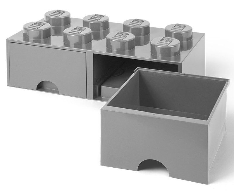 Contenitore LEGO Brick 8 Cassetto Grigio