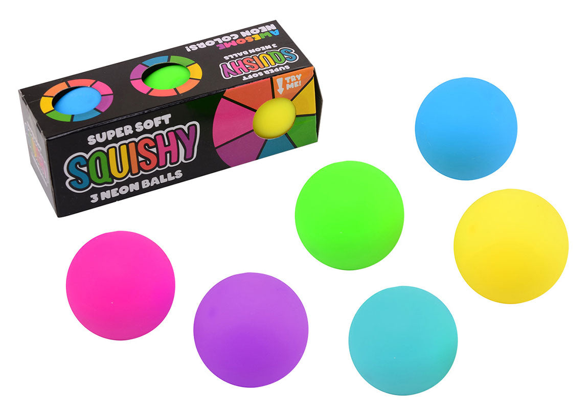 Squishy Neon Ball 3pz 5.5cm 1pz Assortimento