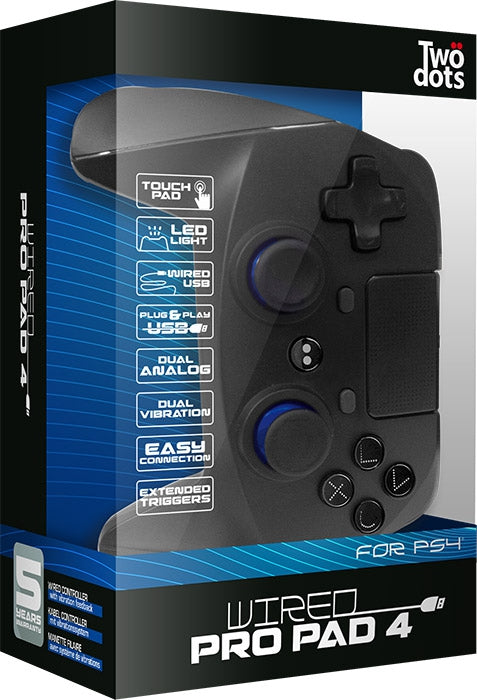 TWO DOTS PS4 Controller Wired Pro Power