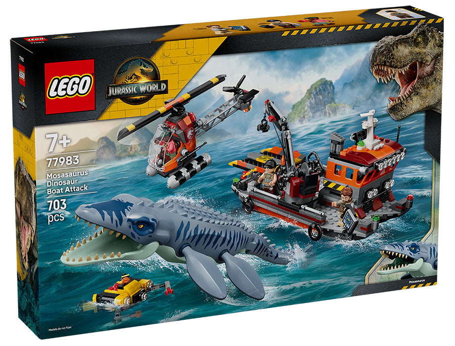 77983 Jurassic World Attacco alla Barca Dinosauro Mosasaurus