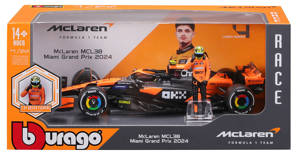 F1 Mc Laren MCL38 2024 w/Norris Scala 1:24