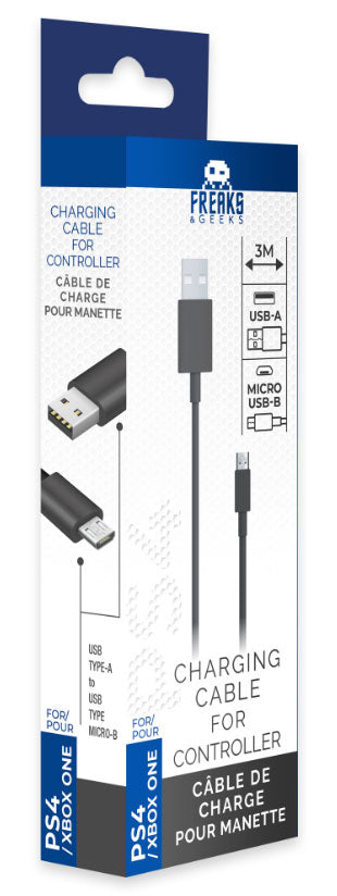 FREAKS PS4/XONE Cavo di Ricarica da USB-A a Micro USB 3m V2