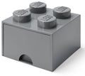 Contenitore LEGO Brick 4 Cassetto Grigio Scuro