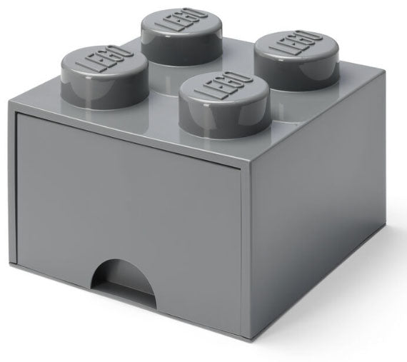 Contenitore LEGO Brick 4 Cassetto Grigio Scuro