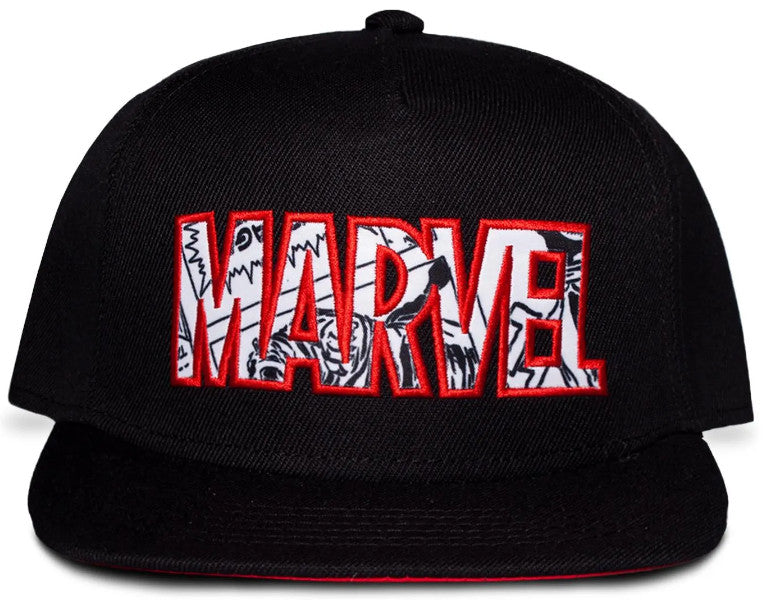 Cap Marvel Logo Rosso Nero