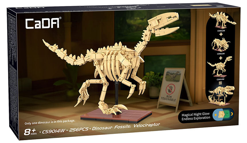 CADA Dinosaur Fossils Velociraptor GLOW - 256pcs