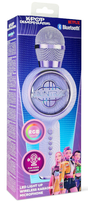KPop Demon Hunters Microfono Wireless Led Logo Viola