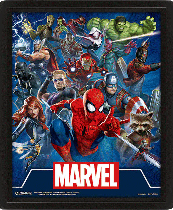 Quadro 3D Icone Marvel