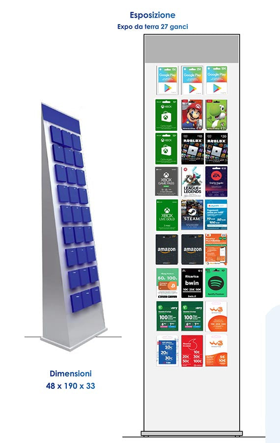 Espositore da Terra 27 ganci con Digital Cards Assortite