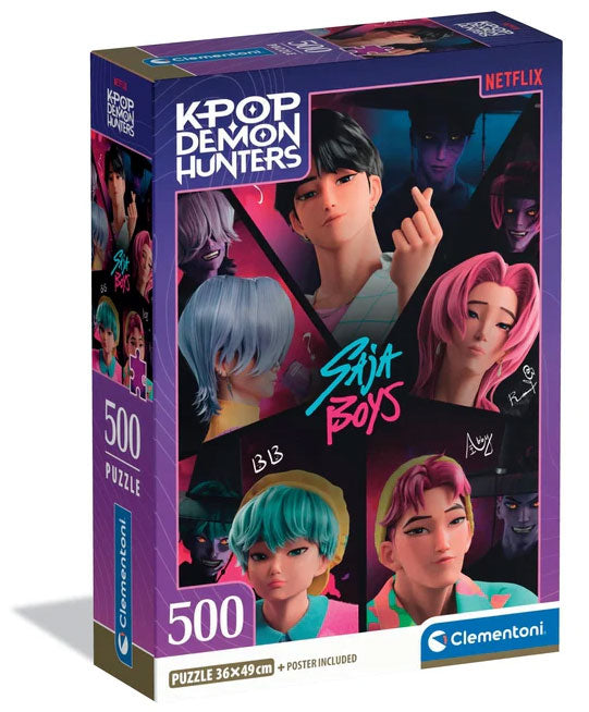 Puzzle 500pz KPop Demon Hunters Saja Boys con Poster