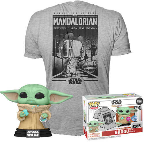 FUNKO TEE+POP Star Wars The Mandalorian Grogu w/Cookie L