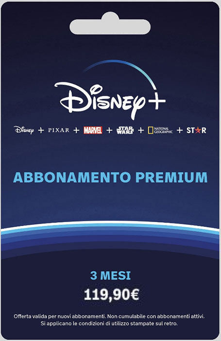 DISNEY+ Abbonamento Premium 12 mesi 119.90 Euro