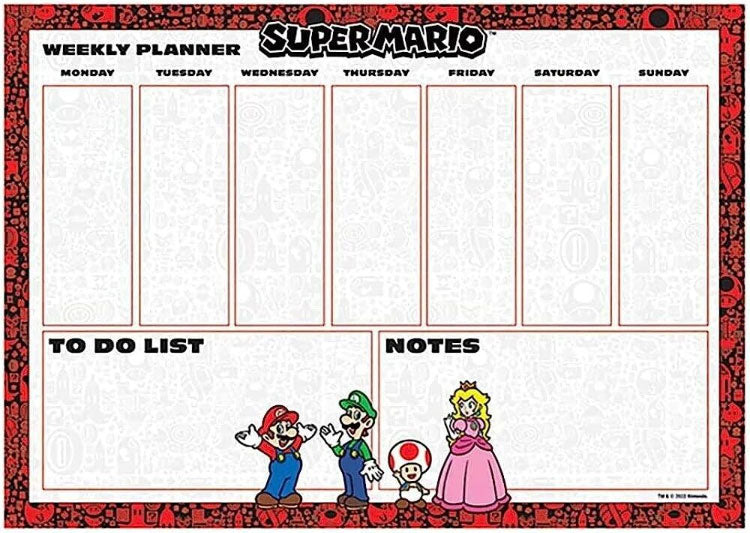 Planner A4 da Scrivania Super Mario