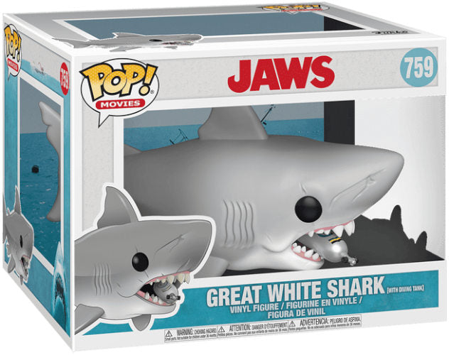 FUNKO BIG 15cm Jaws Great White Shark w/Diving Tank 759