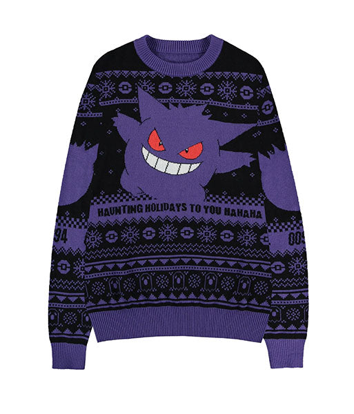 Maglione Natale Pokemon Gengar Haunting Holidays XS