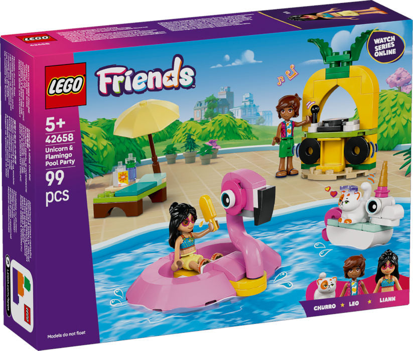 42658 Friends Pool Party con Unicorno e Fenicottero