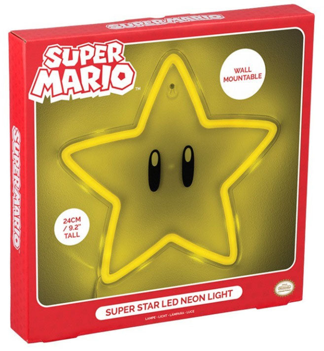Paladone Lampada Neon da Muro Super Mario Super Star