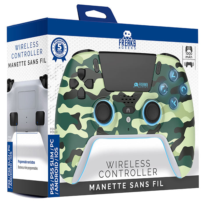 FREAKS PS5 Controller Wireless Green Camo LED