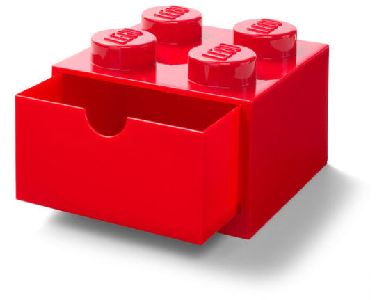 Contenitore Scrivania LEGO Brick 4 Rosso