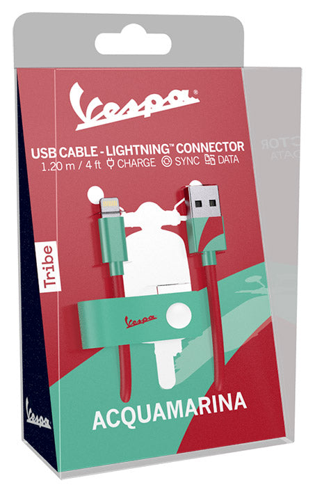 TRIBE Cavo di Ricarica da USB a Lightning Vespa Acqua 1.2m