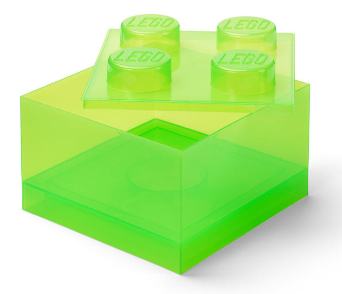 Contenitore LEGO  Brick 4 Verde Chiaro Trasparente
