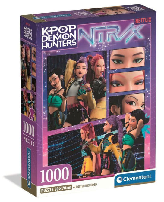 Puzzle 1000pz KPop Demon Hunters Huntrix con Poster