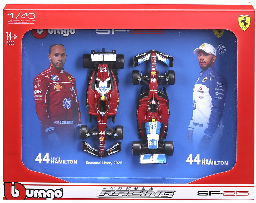 F1 2 Pack Ferrari SF-25 Hamilton #44 Scala 1:43