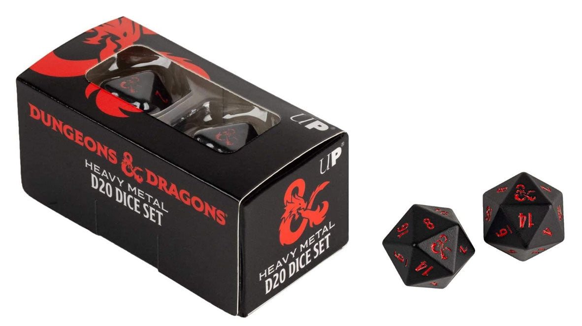 ULTRA PRO Dadi Dungeons & Dragons D20 Metal Black and Red