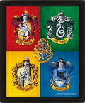 Quadro 3D Harry Potter Colourful Crests