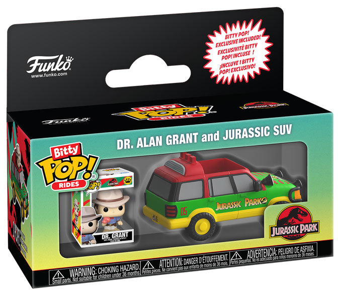 FUNKO BITTY POP Ride Jurassic Park Dr. Alan Grant and Suv
