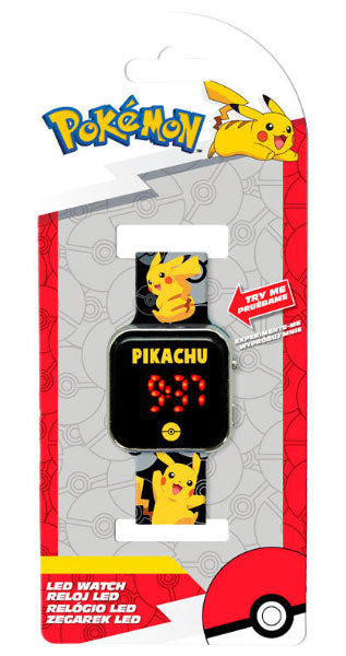 Orologio da Polso Digitale LED Pokemon Pikachu Nero