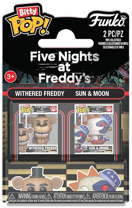 FUNKO BITTY POP 2 Pack FNAF Withered Freddy and Sun & Moon