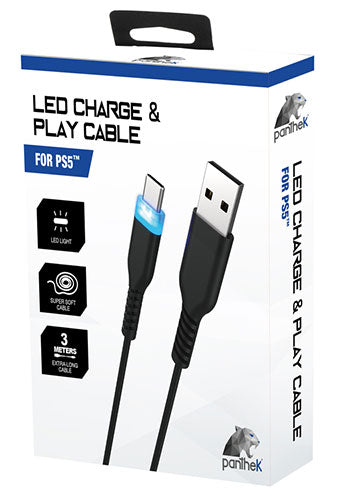 PANTHEK PS5 Cavo di Ricarica da USB-A a USB-C Led 3m