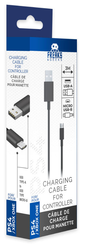 FREAKS PS4/XONE Cavo di Ricarica da USB-A a Micro USB 3m V2
