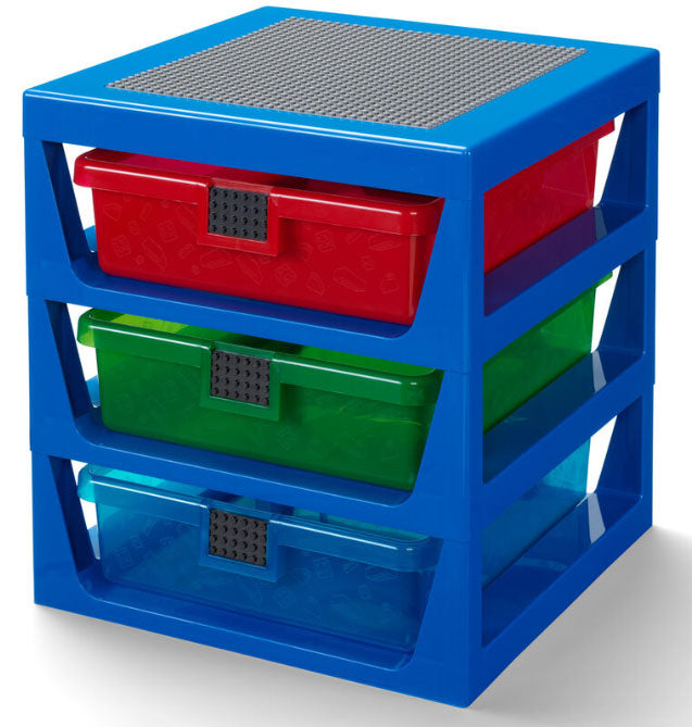 Scaffale LEGO 3 Cassetti 3 Blu