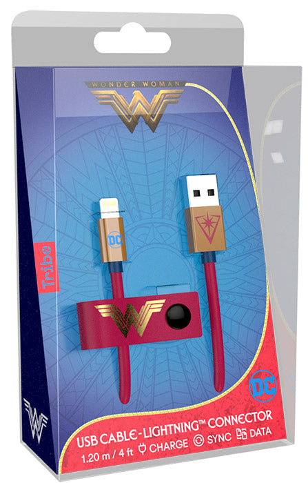 TRIBE Cavo di Ricarica da USB a Lightning Wonder Woman 1.2m